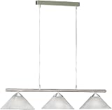 Honsel Leuchten 60043 Pendelleuchte mattnickel / chrom Glas alabasterfarbig weiß