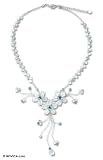Quartz choker, 'Blue Wildflowers 0.7 W 18.7 L