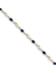 14k Diamond And Sapphire Oval Bracelet