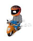 Wallmonkeys Peel and Stick Wall Decals - Biker on the Scooter - Removable Graphic