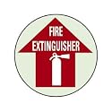 Sign,Floor,Fire Extinguisher Arrow Up Brady 49062