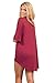 Womens Casual Jersey Knit Open Collar 3/4 Kimono Sleeve Drape Cardigan