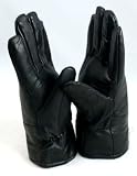 GENTS BLACK LEATHER SHEEPSKIN LINED GLOVES