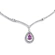 One of a Kind 1 5/8ctw Pink Sapphire & Diamond Necklace (H/SI) in 18k White Gold