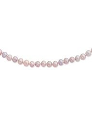 Sterling Silver 6-7mm Purple Freshwater Cultured Pearl Necklace
