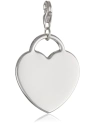 14k White Gold Personalized Engravable Heart Charm
