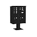 Salsbury Industries 3410DAX-06BLK 4C Pedestal Mounted Horizontal Mailbox, Front Loading, Ada Height Compliant, 6 MB1 Doors, 2 PL6