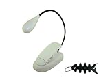 iShoppingdeals - White Clip-On Reading Light (Dual LED) for Sony Reader Touch Pocket Edition (PRS-350 - PRS-650 - PRS-950) Digital eBook Readers