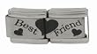 SilverBin Connecting Best Friends Stainless Steel Italian Charm Link