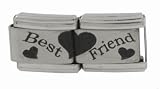 SilverBin Connecting Best Friends Stainless Steel Italian Charm Link