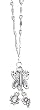 Solid Sterling Silver Butterfly with Dangle Flowers Anklet