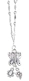 Solid Sterling Silver Butterfly with Dangle Flowers Anklet