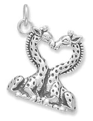Heart Shaped Giraffes Charm