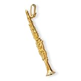 Bijou musique pendentif en plaqué or : clarinette