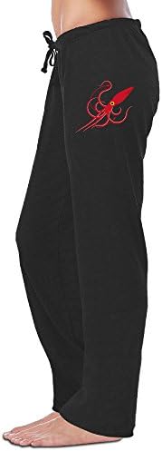 Sosoul Women's Sweatpants Red Animal Squid Black Size L