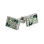 Filigree Emerald Green & Peridot Crystal Cufflinks with Platinum Overlay