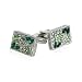 Filigree Emerald Green & Peridot Swarovski Crystal Cufflinks with Platinum Overlay
