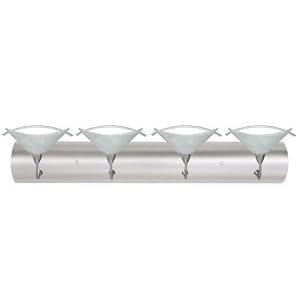 Besa Lighting Hopi Marble Clear Nickel 12V Four-Light Bath Fixture by Besa