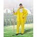 ONGUARD 78018 2-Piece PVC/Nylon/PVC Scrim Tuftex Suit with Attached Hood, Yellow, Size Medium