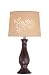 Table Lamp with Laser-Cut Floral Beige Fabric Shade in Coffee Finish