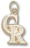 Colorado Rockies Solid 10K Gold ''CR'' 9/16'' Pendant