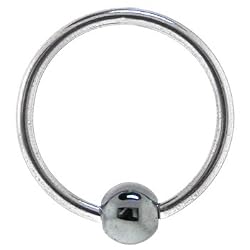 18 Gauge BCR HEMATITE Captive Ring 3/8" 3mm
