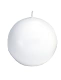 Biedermann Round-Shaped 3-Inch Diameter Ball Candles, White, Set of 4