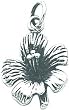 Sterling Silver Antiqued Hibiscus Flower Charm