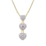18k Yellow Gold Plated Sterling Silver Diamond Accent Necklace, 16