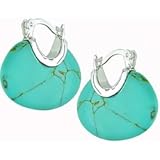 Sterling Silver Turquoise Hoop Earrings