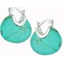 Sterling Silver Turquoise Hoop Earrings