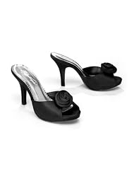 David's Bridal Satin Slip On Sandal with Floral Rose Detail Style Sassy Bridal... by David's Bridal