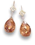 Canary Yellow, Clear and Champagne CZ Earrings