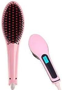 Brush Hair Straightener, Instant Magic Silky Straight Hair Styling, Anion Hair Care, Anti Scald, Massager Straightening Irons, Detangling Hair Brush (Pink)