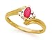 14K YELLOW GOLD RUBY DIAMOND RING R/0.32 CTW, D/0.05 CTW
