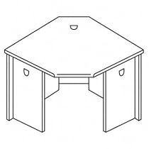 38000 Series 36" Corner Unit, Mahogany Top/Charcoal Base (HON38928NS) Category: Metal Desks