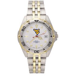 NCAA Logo Art West Virginia Mountaineers Mens Elite Watch WStainless Steel Band