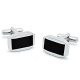 Stainless Steel Black Resin Cuff Links
