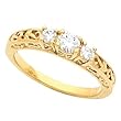 18K Yellow Gold Diamond Three-Stone Anniversary Band - 0.41 Ct.