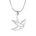 Olive N Figs Sterling Silver Dove in Love Pendant Necklace with 18" Sterling Silver Shiny Snake Chain
