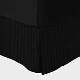 MARRIKAS 300TC Egyptian Cotton QUEEN Bed Skirt BLACK Stripe
