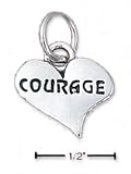 Sterling Silver Courage Heart Charm