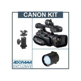Canon XF-100 High Definition Professional Camcorder - Bundle - with Switronix TL-50 30w Dimmerable DC Powered LED Light, Bescor SA-1 Universal Swivel Shoe Mount Adaptor
