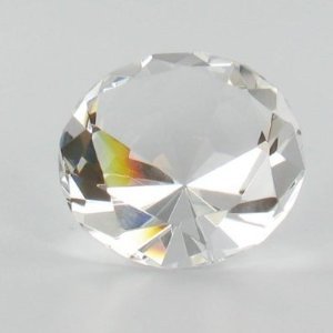 Clear Crystal Glass Diamond Shaped Paperweight 2.25''