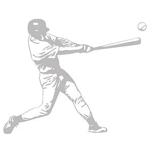 Sudden Shadows Baseball Wall Sticker Set - 42x48"