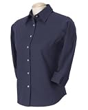Devon & Jones Pink Ladies 3/4 Sleeve Poplin Blouse. DP625W