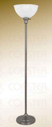 Torchiere Floor Lamp in Brushed Pewter Metal Finish