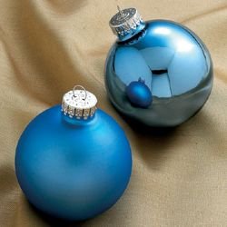 Club Pack of 36 Matte & Shiny Light Blue Glass Ball Christmas Ornaments 2.5