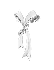 Platinum Diamond Bow Pendant - 0.07 Ct. -- LIFETIME WARRANTY