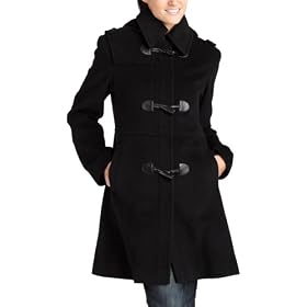 Liz Claiborne Ladies Three Quarter Luxury Wool Coat with Toggle Closure
